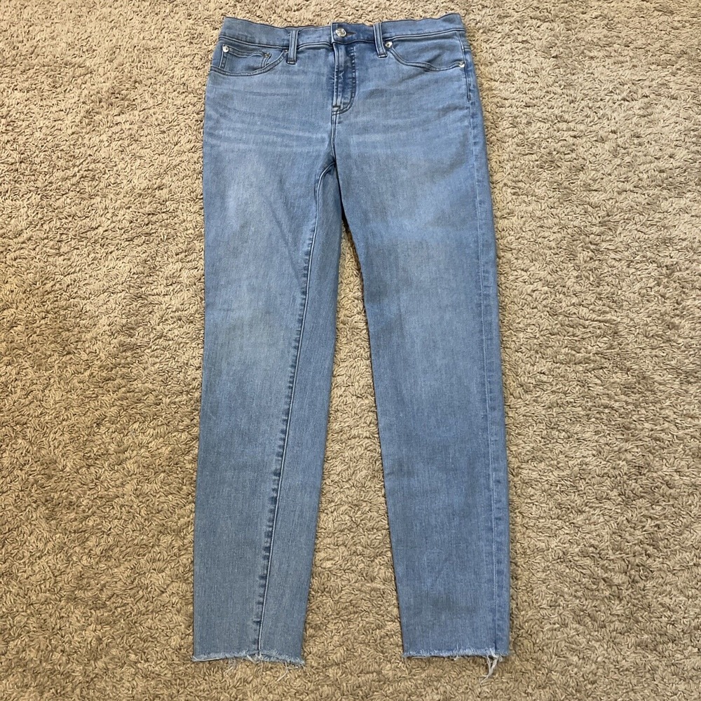 J Crew 9" High Rise Toothpick Woman's Jeans Size 30 Light Blue Cutoffs